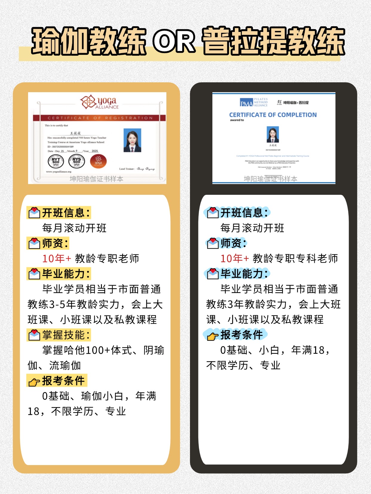 瑜伽普拉提教练培训