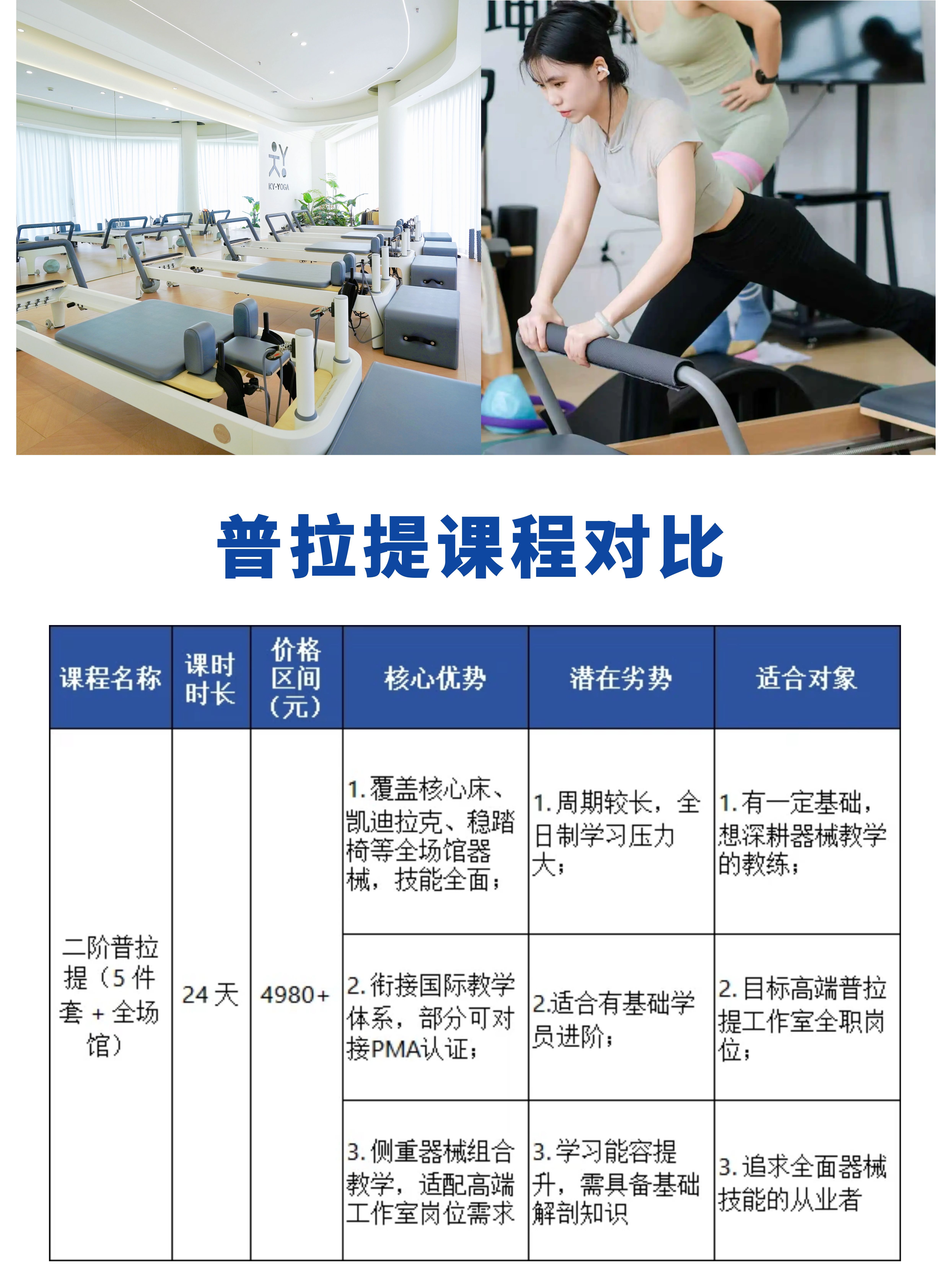 瑜伽普拉提教练培训