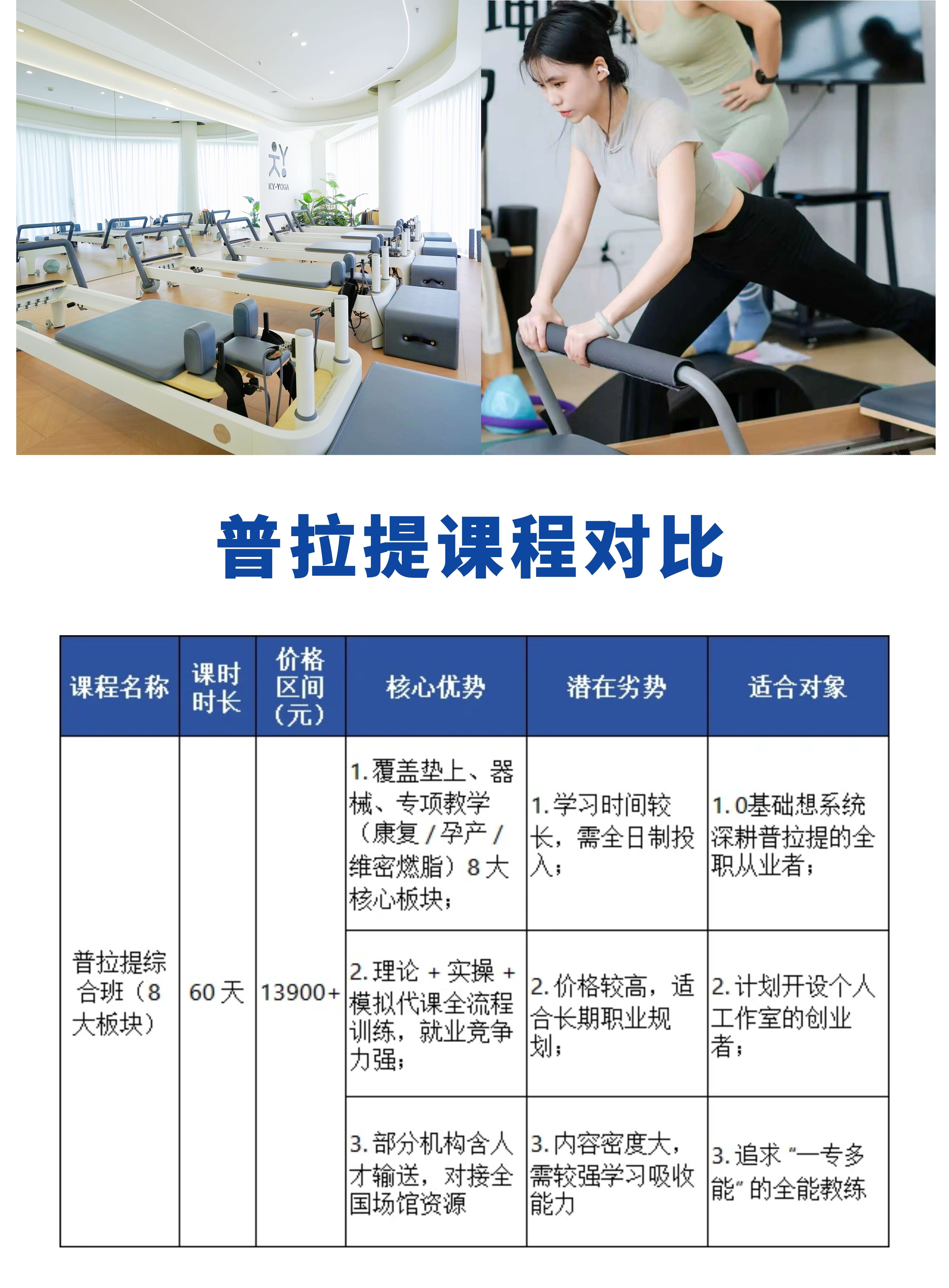 瑜伽普拉提教练培训